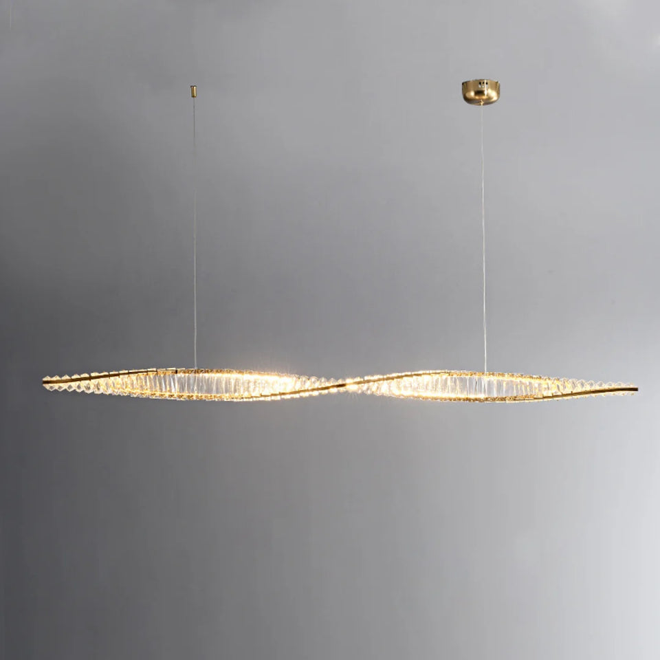 Linear Luxury Spiral Crystal Chandelier