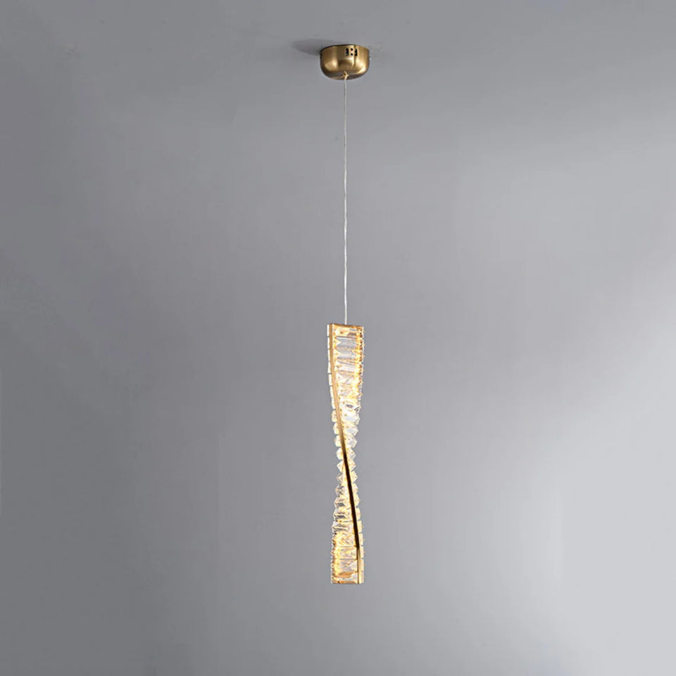 Linear Luxury Spiral Crystal Chandelier