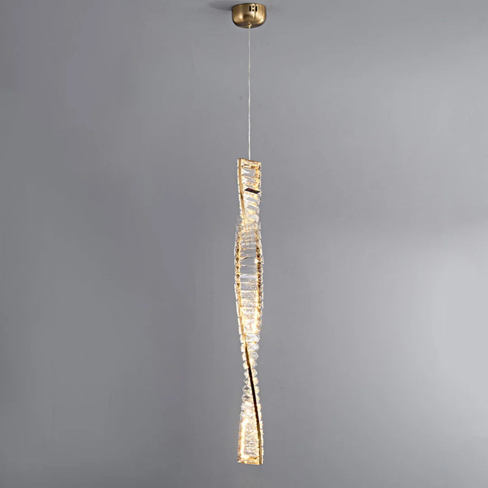 Linear Luxury Spiral Crystal Chandelier
