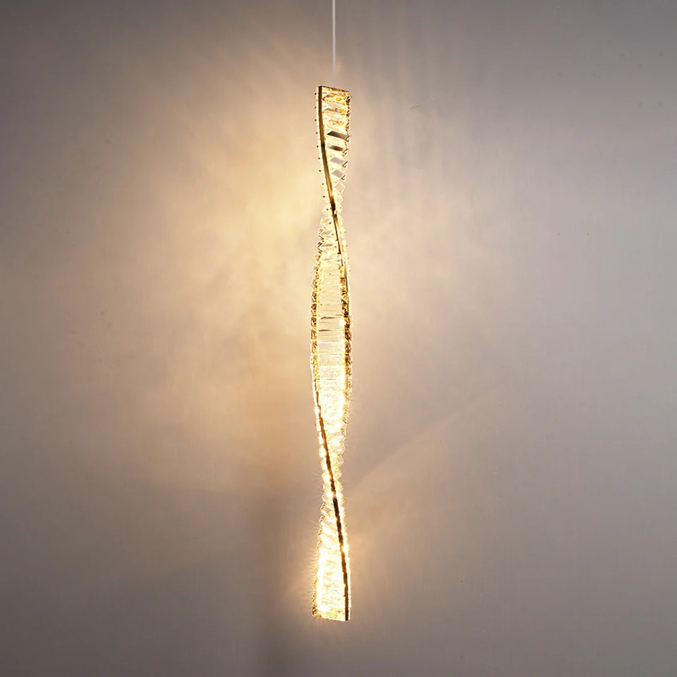 Linear Luxury Spiral Crystal Chandelier