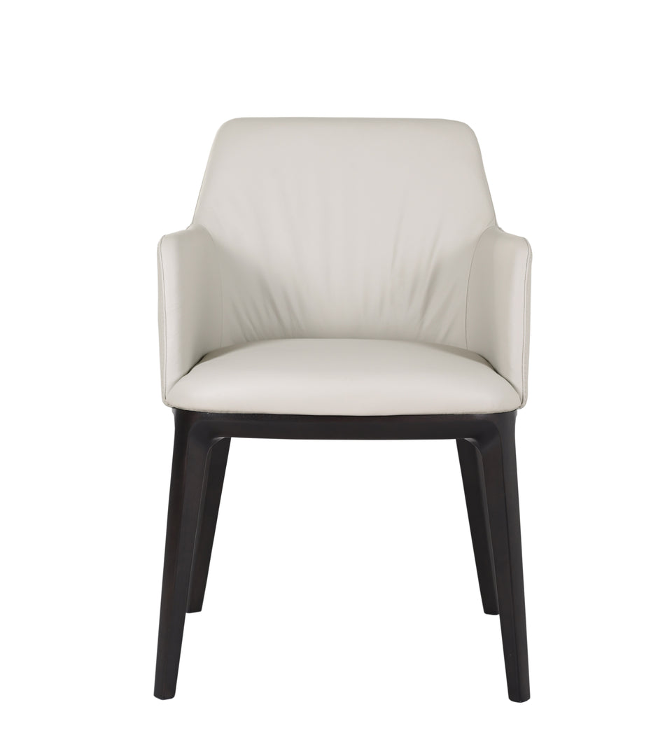 Osaka Leather Armchair in Light Grey 820