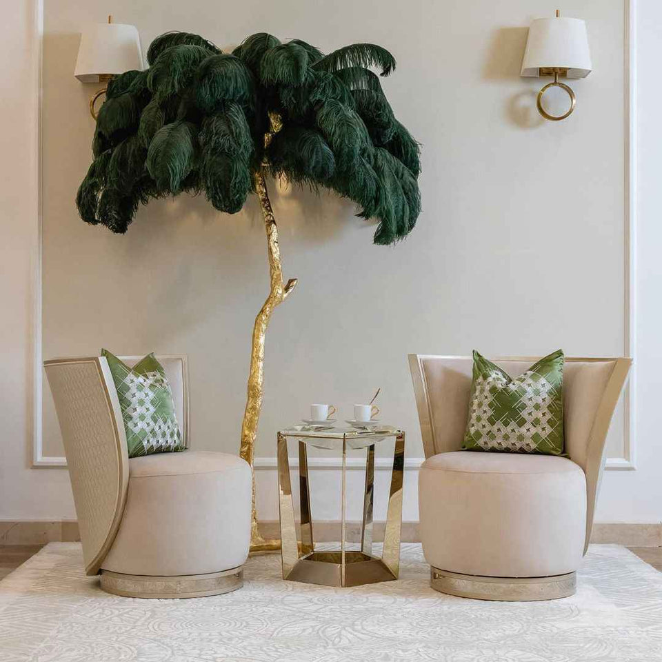 Ostrich Feather Floor Lamp
