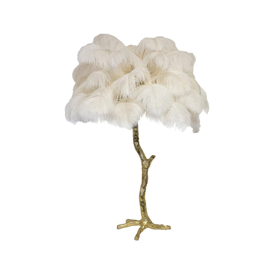 Ostrich Feather Table Lamp