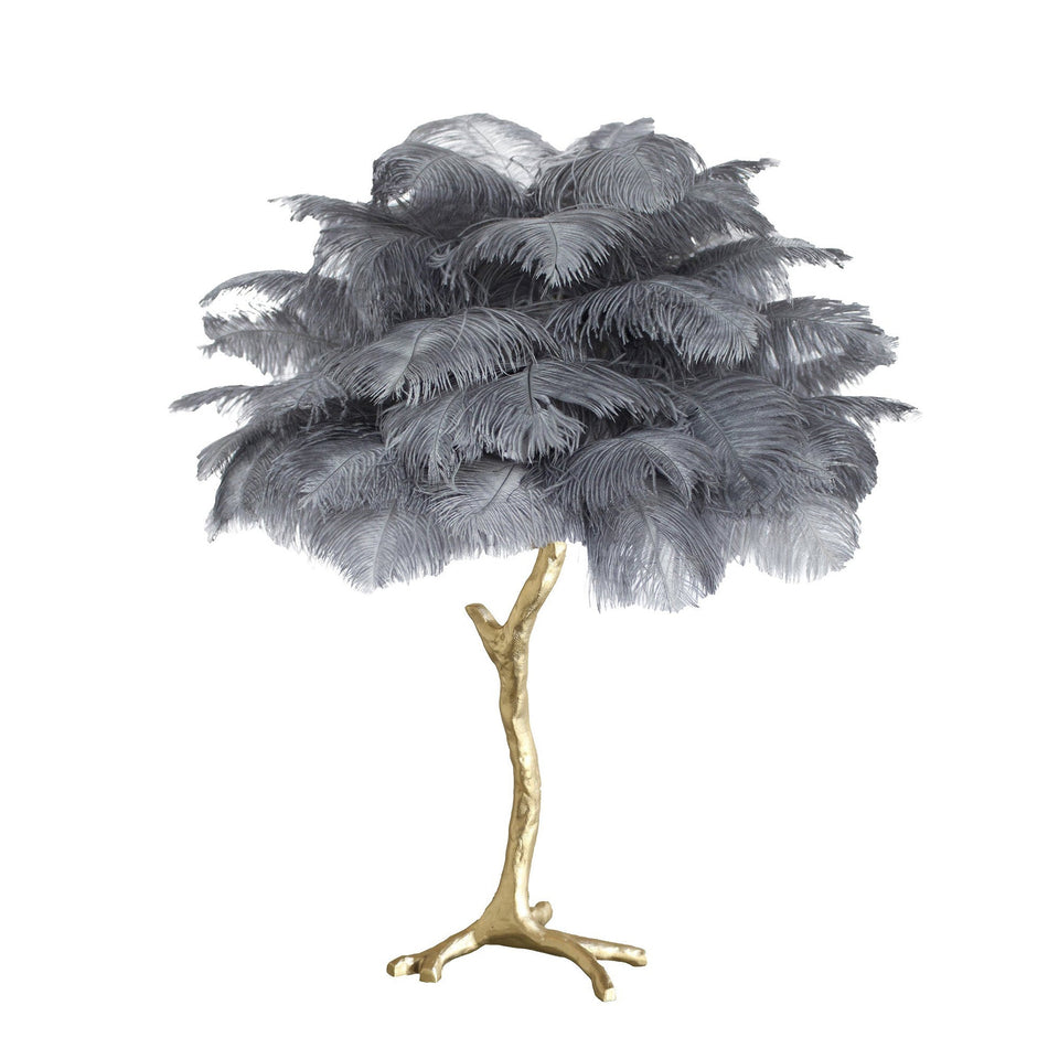 Ostrich Feather Table Lamp