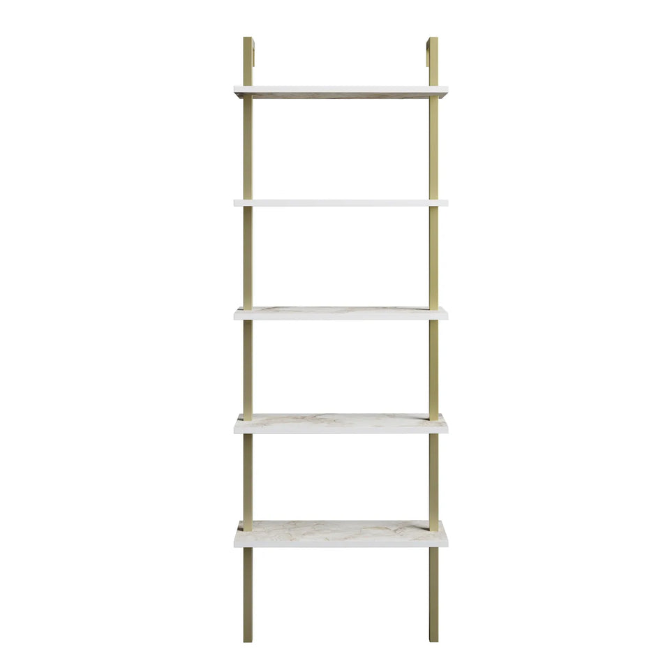 Piante 68 inches Tall Metal Manufactured Wood Accent Ladder Bookcase