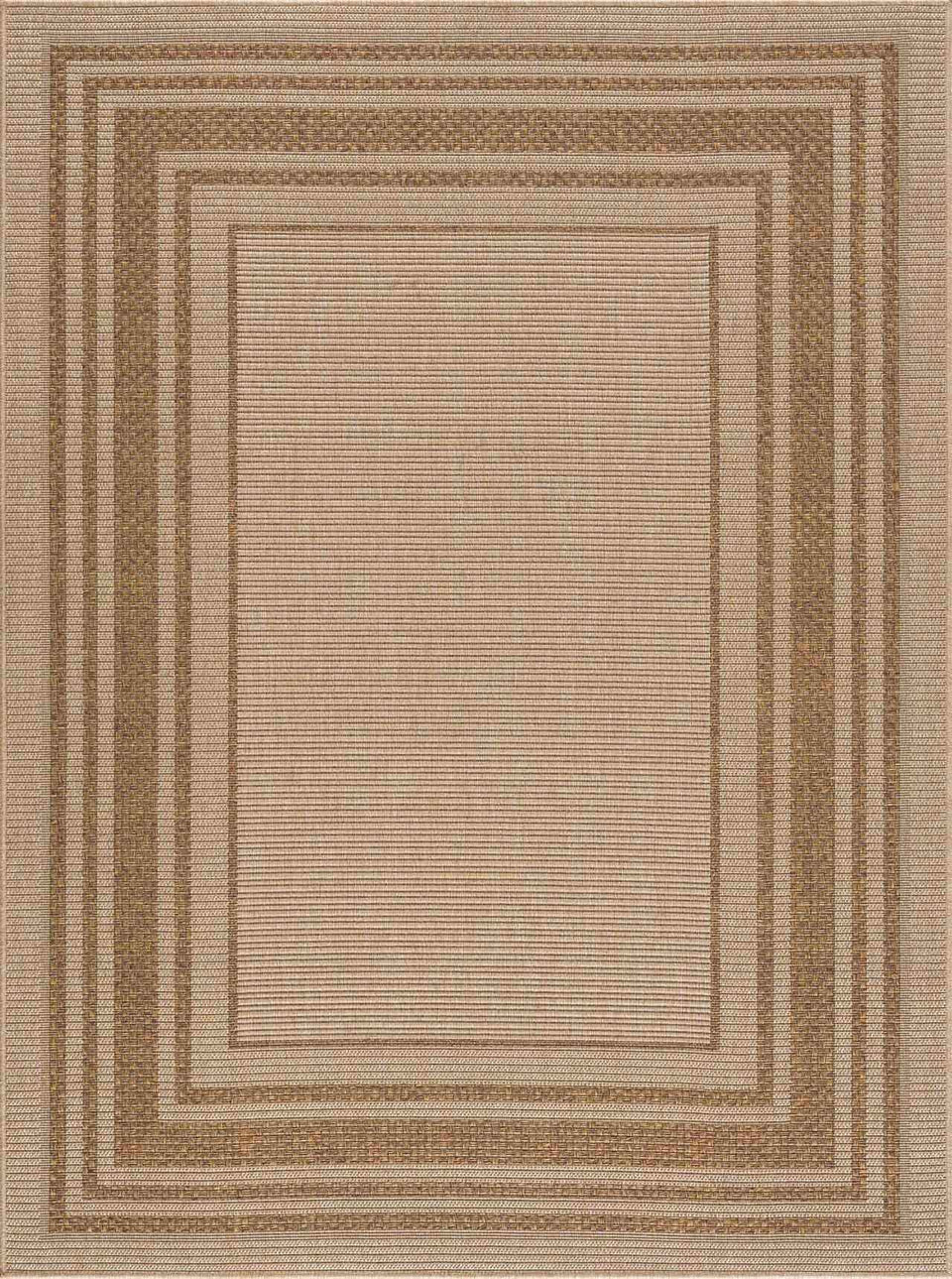 Isoko Bordered Faux Jute Outdoor Rug