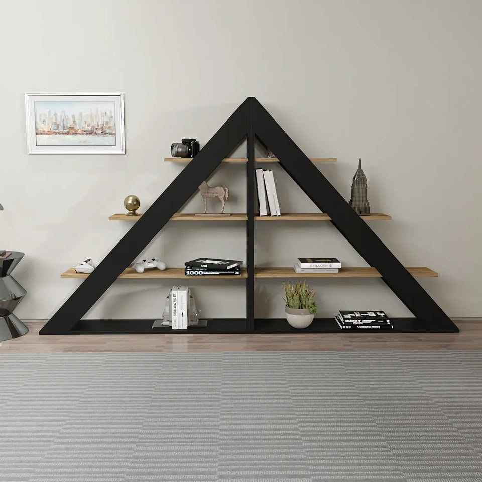 Pisagor 52" Tall Geometric Ladder Bookcase