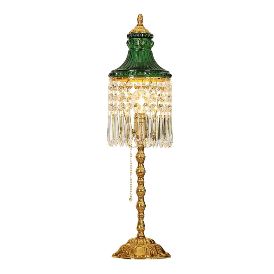 Peacock Green Crystal Table Lamp
