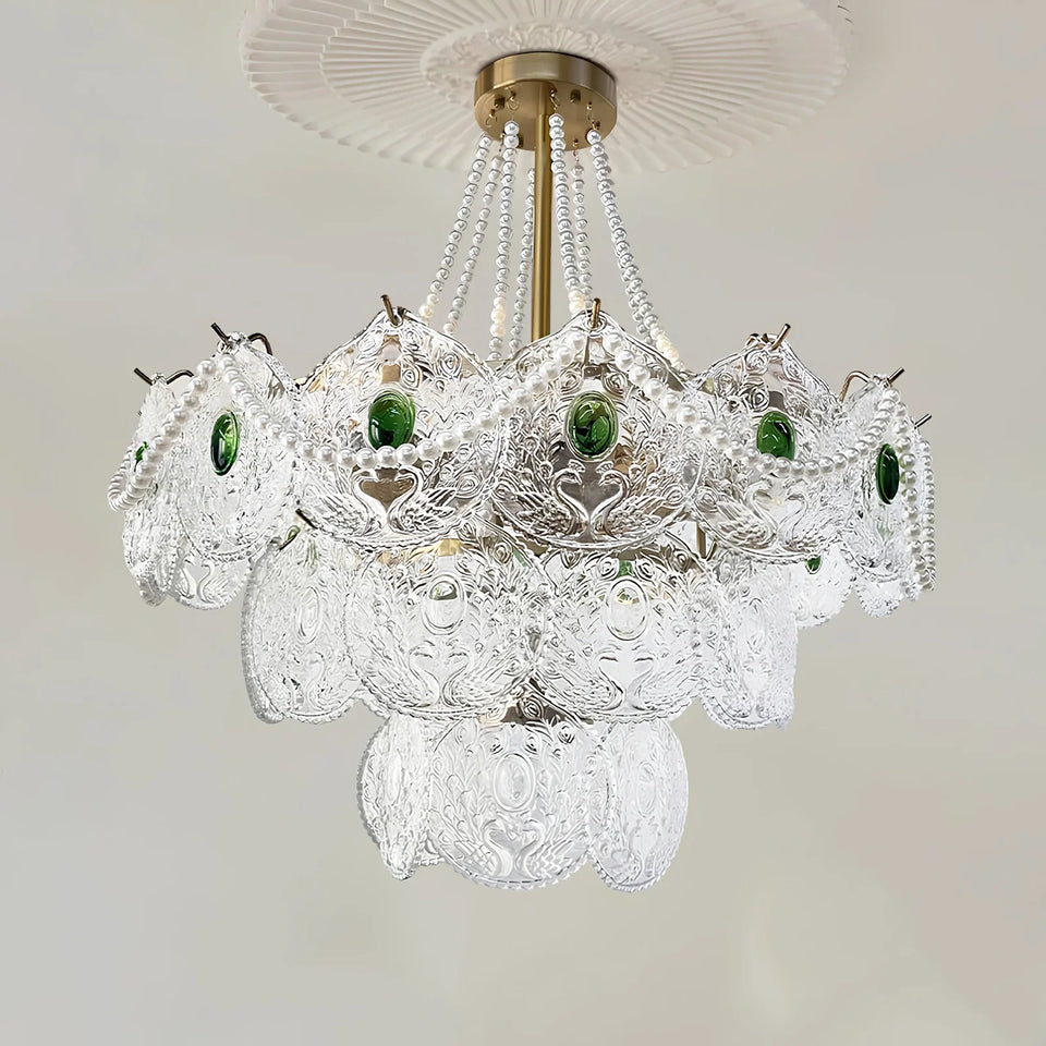 Emerald Art Glass Chandeliers