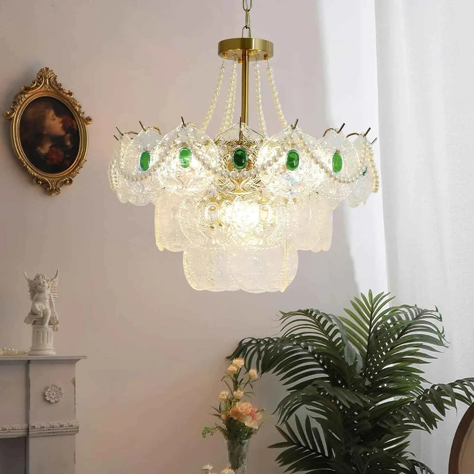Emerald Art Glass Chandeliers