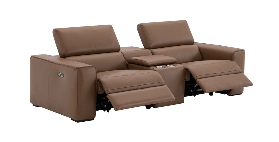 Picasso Love Seat In Caramel with Console