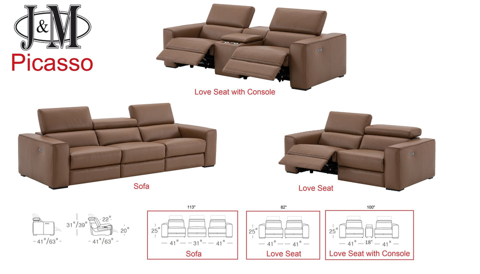 Picasso Love Seat In Caramel (no console)
