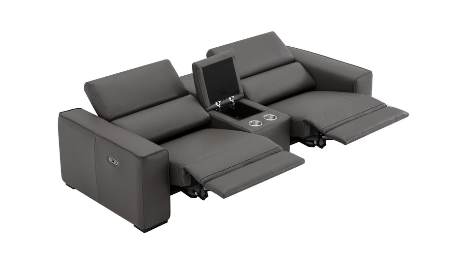 Picasso Love Seat In Dark Grey with console
