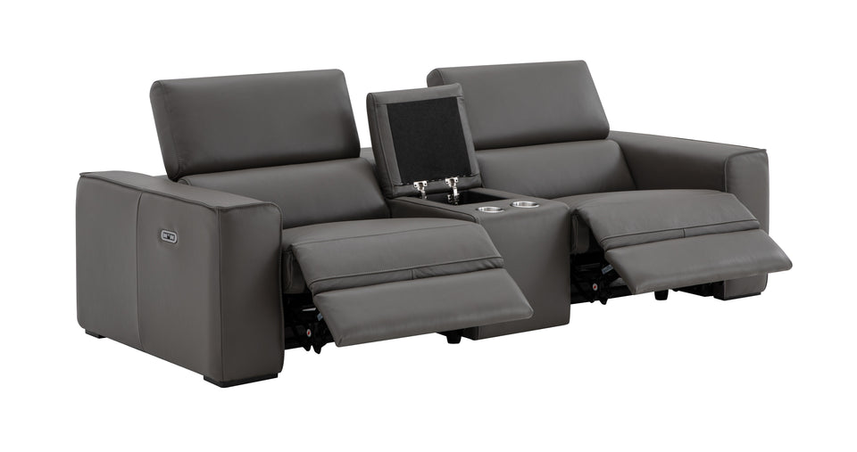 Picasso Love Seat In Dark Grey with console