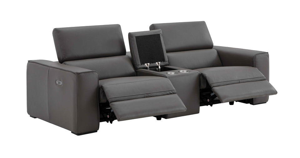 Picasso Love Seat In Dark Grey with console