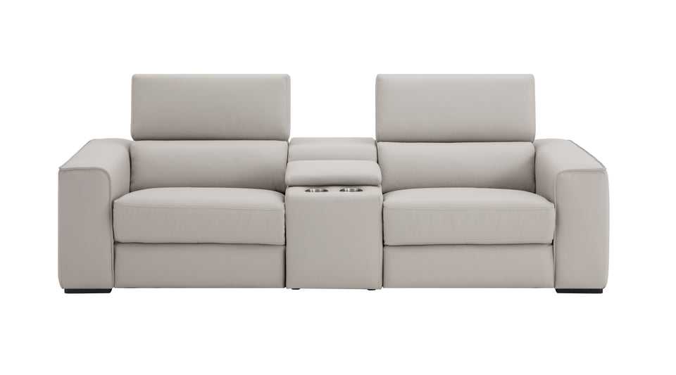 Picasso Love Seat In Silver Grey with Console