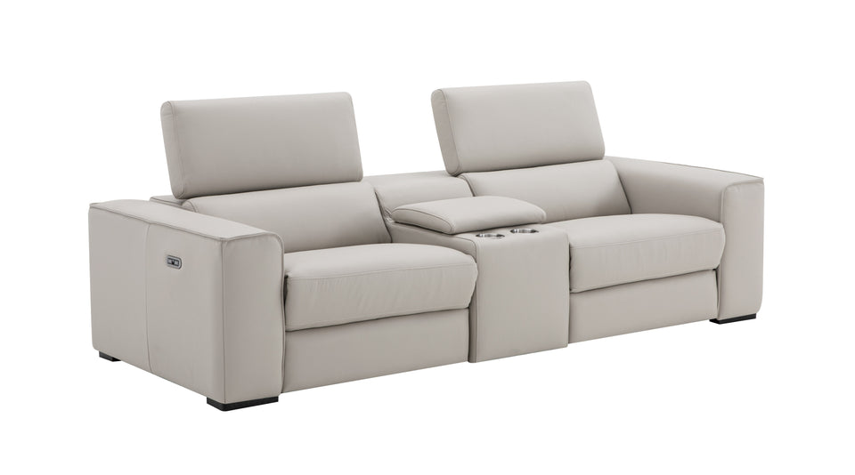 Picasso Love Seat In Silver Grey with Console