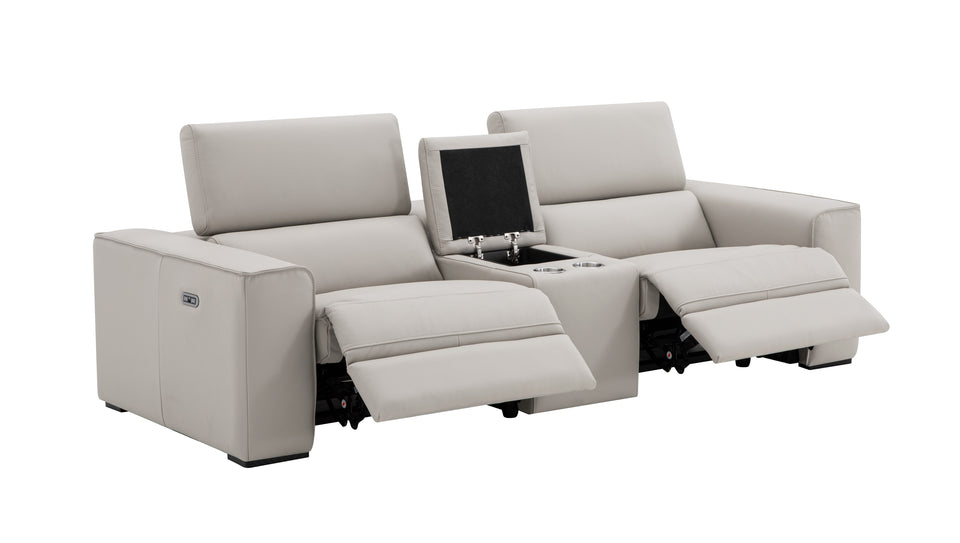 Picasso Love Seat In Silver Grey with Console