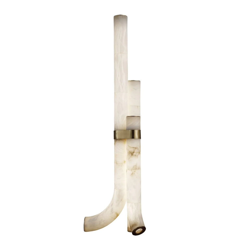 Modern Alabaster Piped Floor Lamp