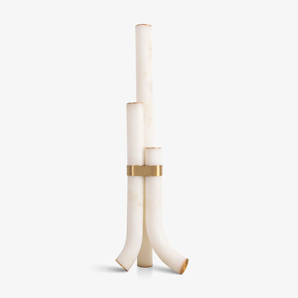 Modern Alabaster Piped Floor Lamp