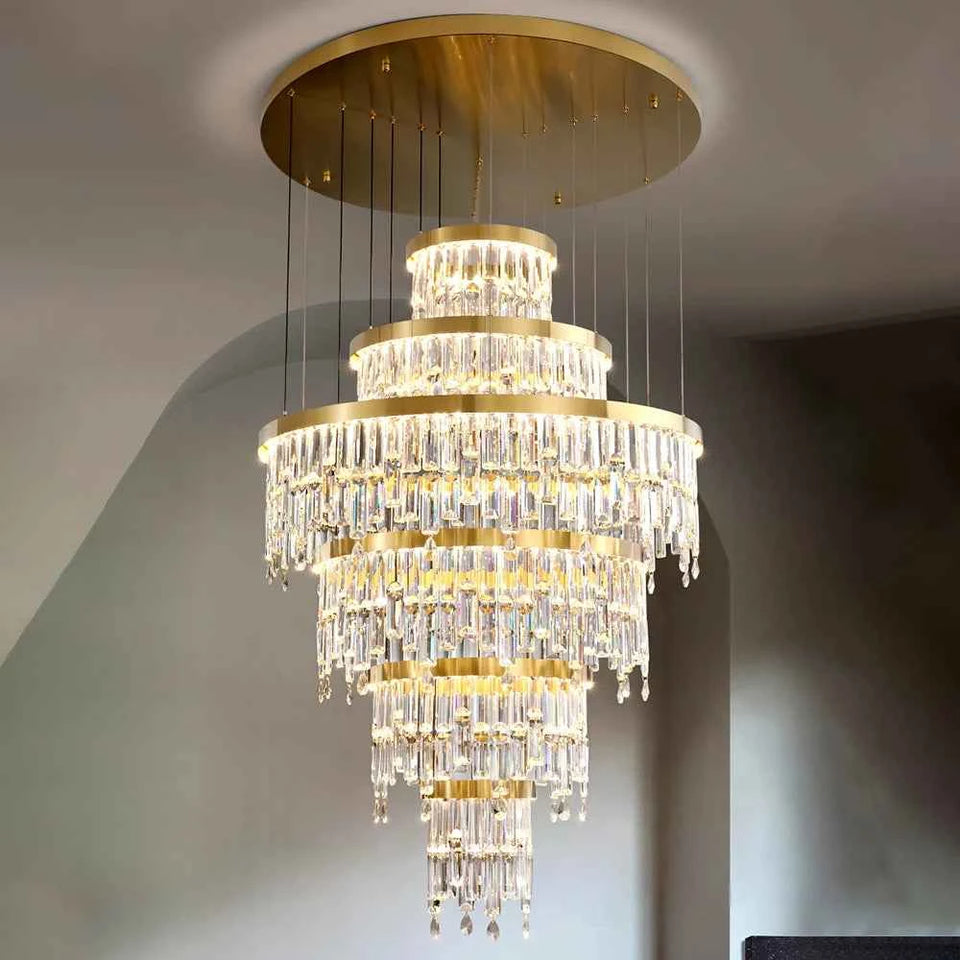 Prazzo Ring Staircase Crystal Chandelier