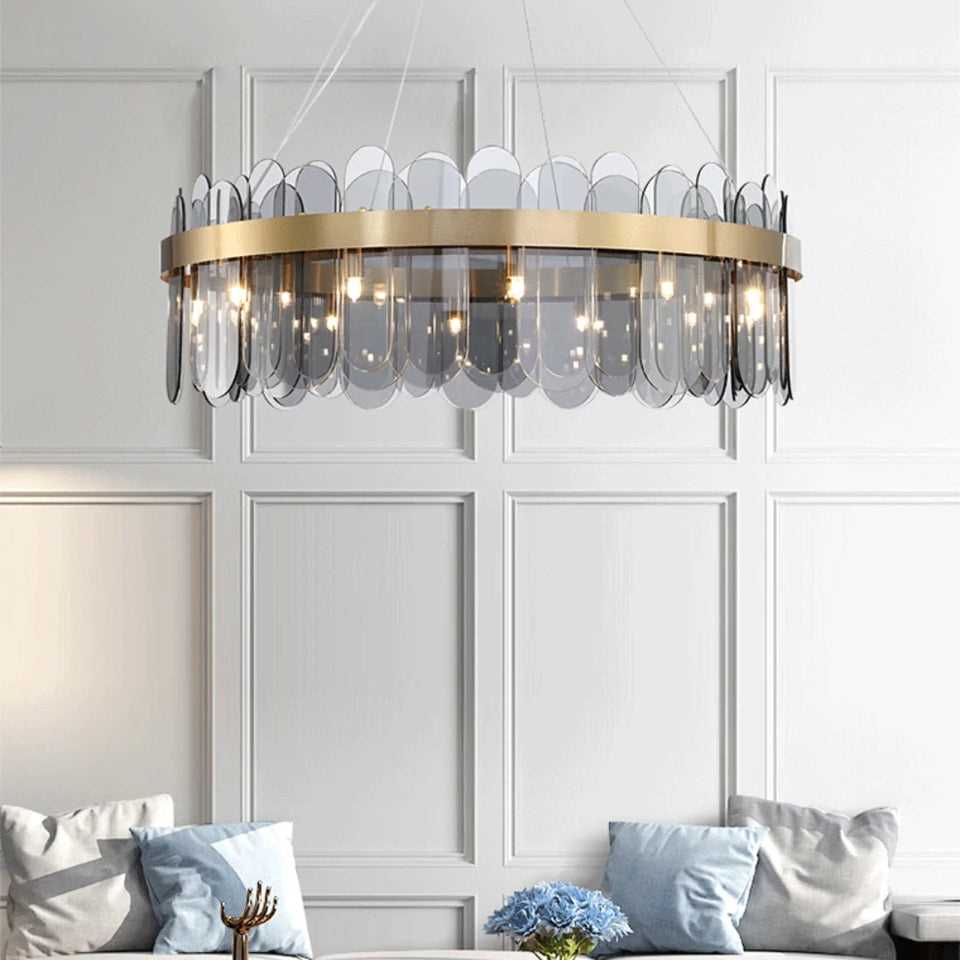 Preben Postmodern Glass Chandelier