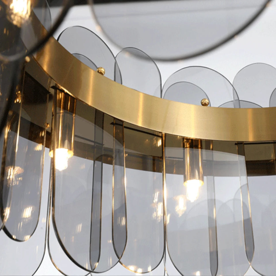 Preben Postmodern Glass Chandelier