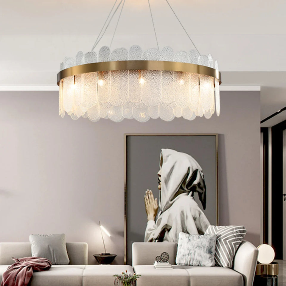 Preben Postmodern Glass Chandelier