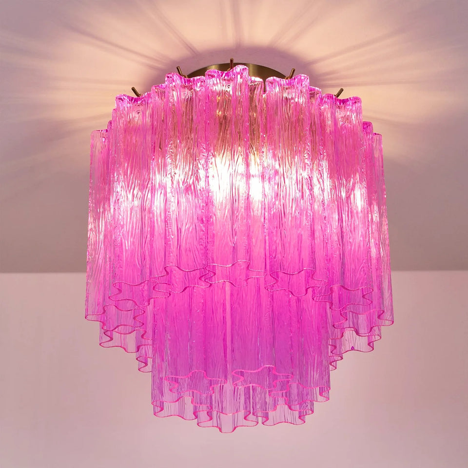 Purple Glass Tubes Murano Ceiling Lamp