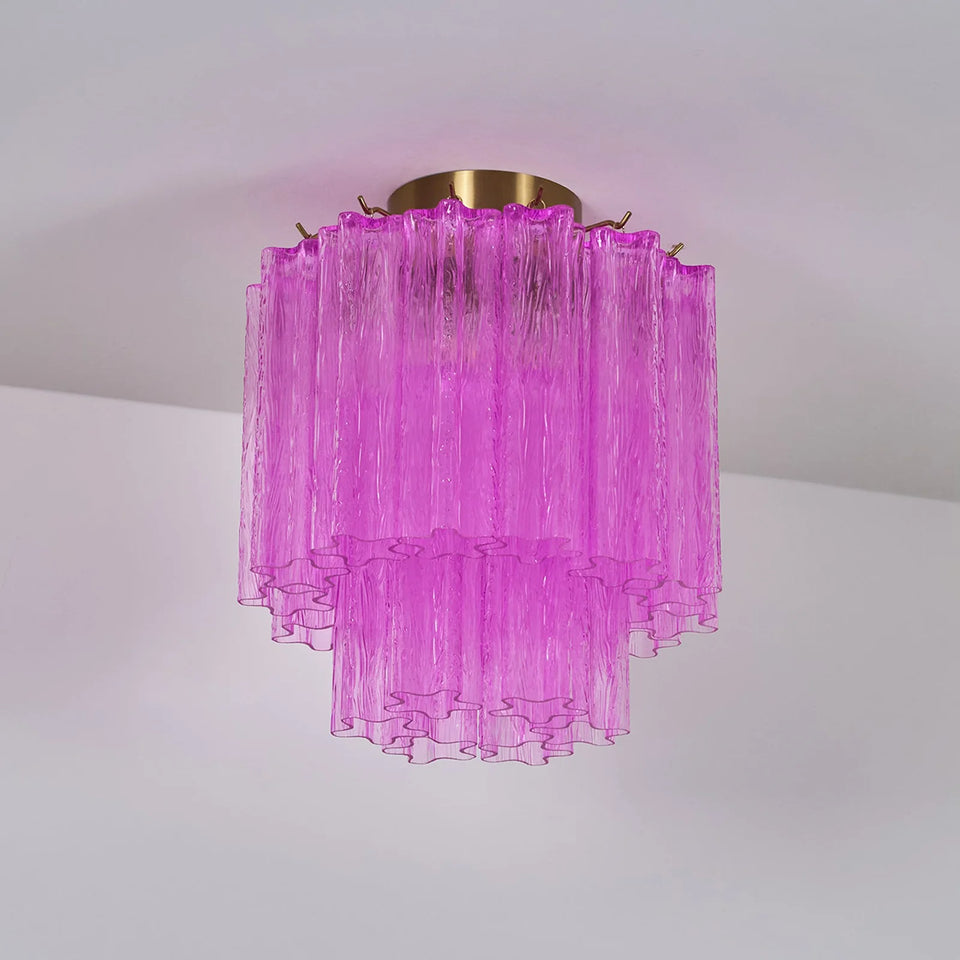 Purple Glass Tubes Murano Ceiling Lamp