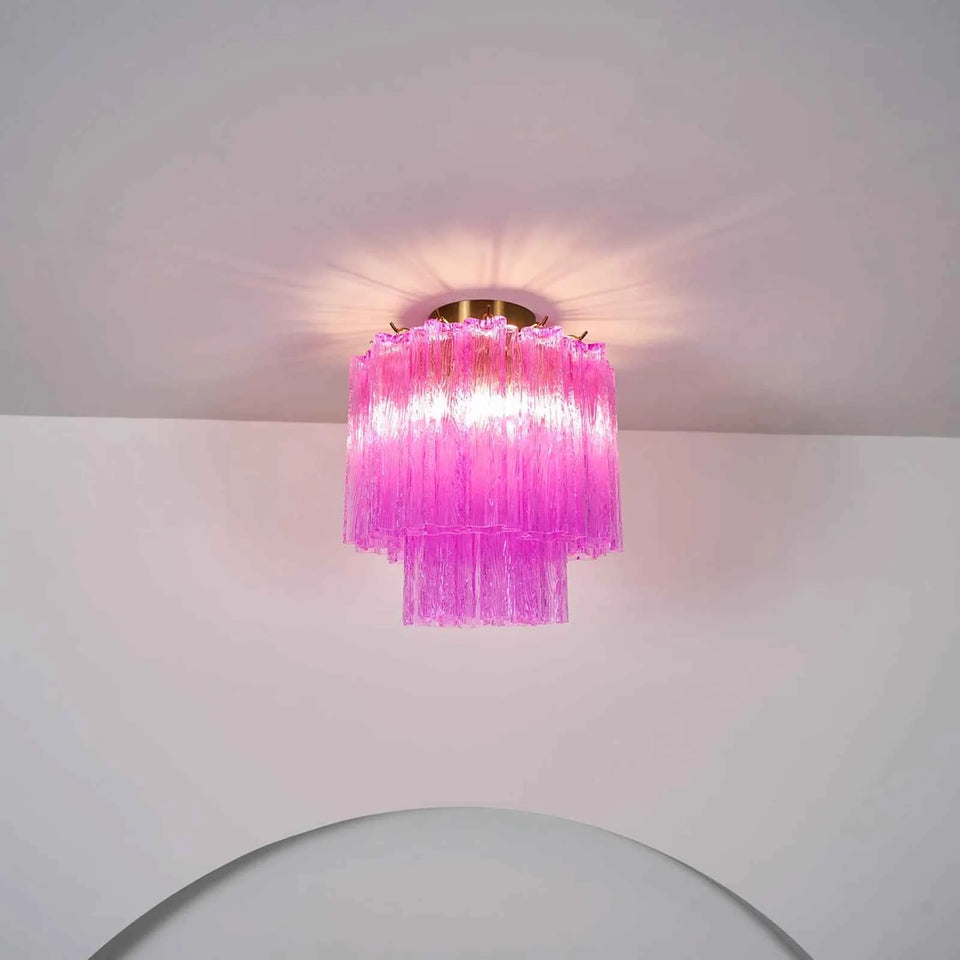 Purple Glass Tubes Murano Ceiling Lamp