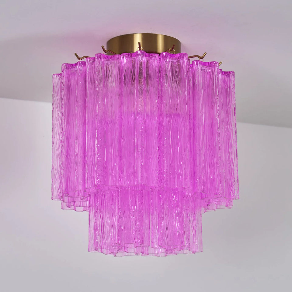 Purple Glass Tubes Murano Ceiling Lamp