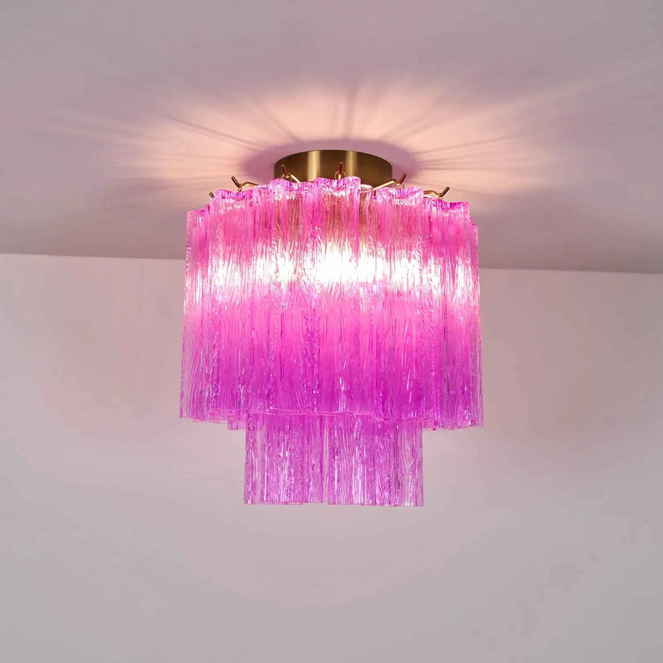 Purple Glass Tubes Murano Ceiling Lamp