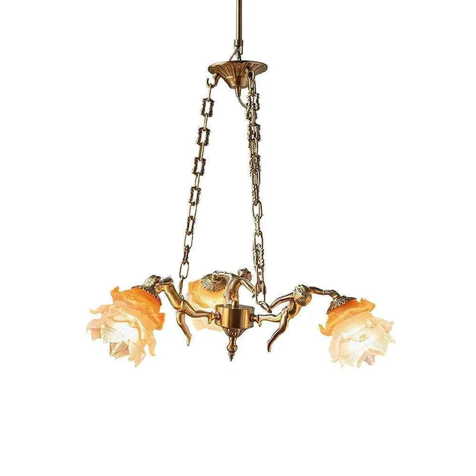 Putti Statuettes Brass Suspension