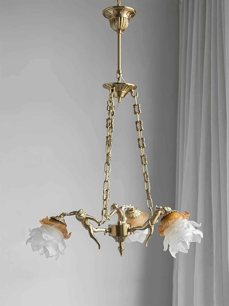 Putti Statuettes Brass Suspension