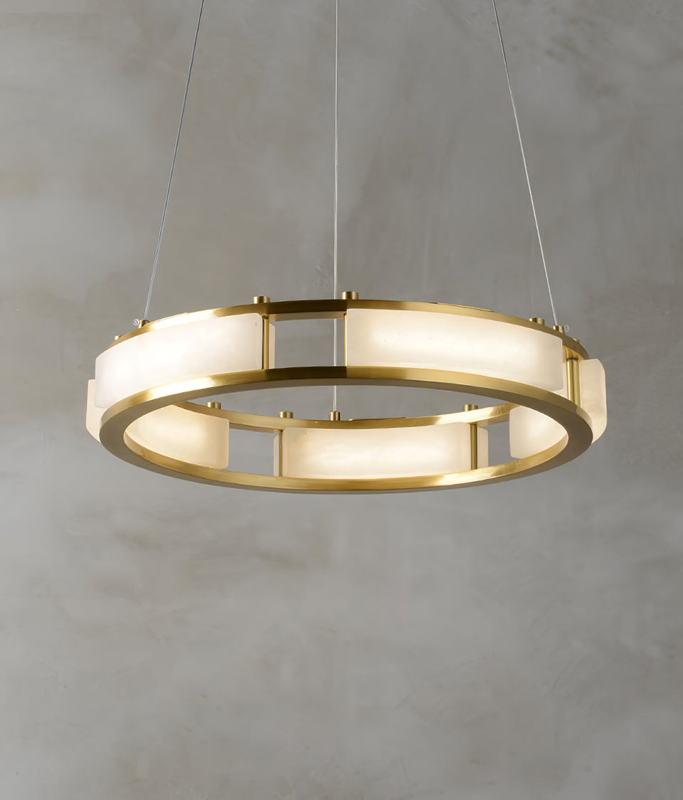 Round Qatar Alabaster Chandelier