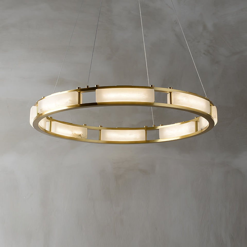 Round Qatar Alabaster Chandelier