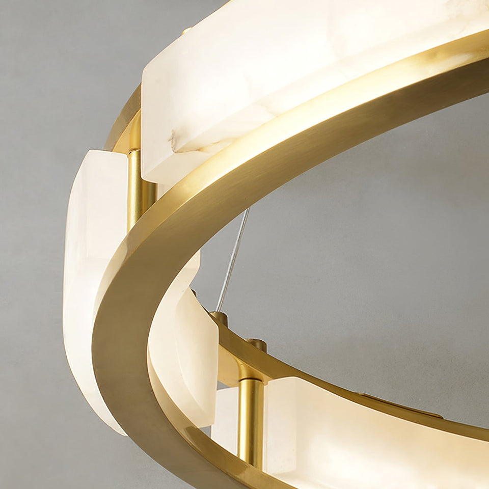 Round Qatar Alabaster Chandelier