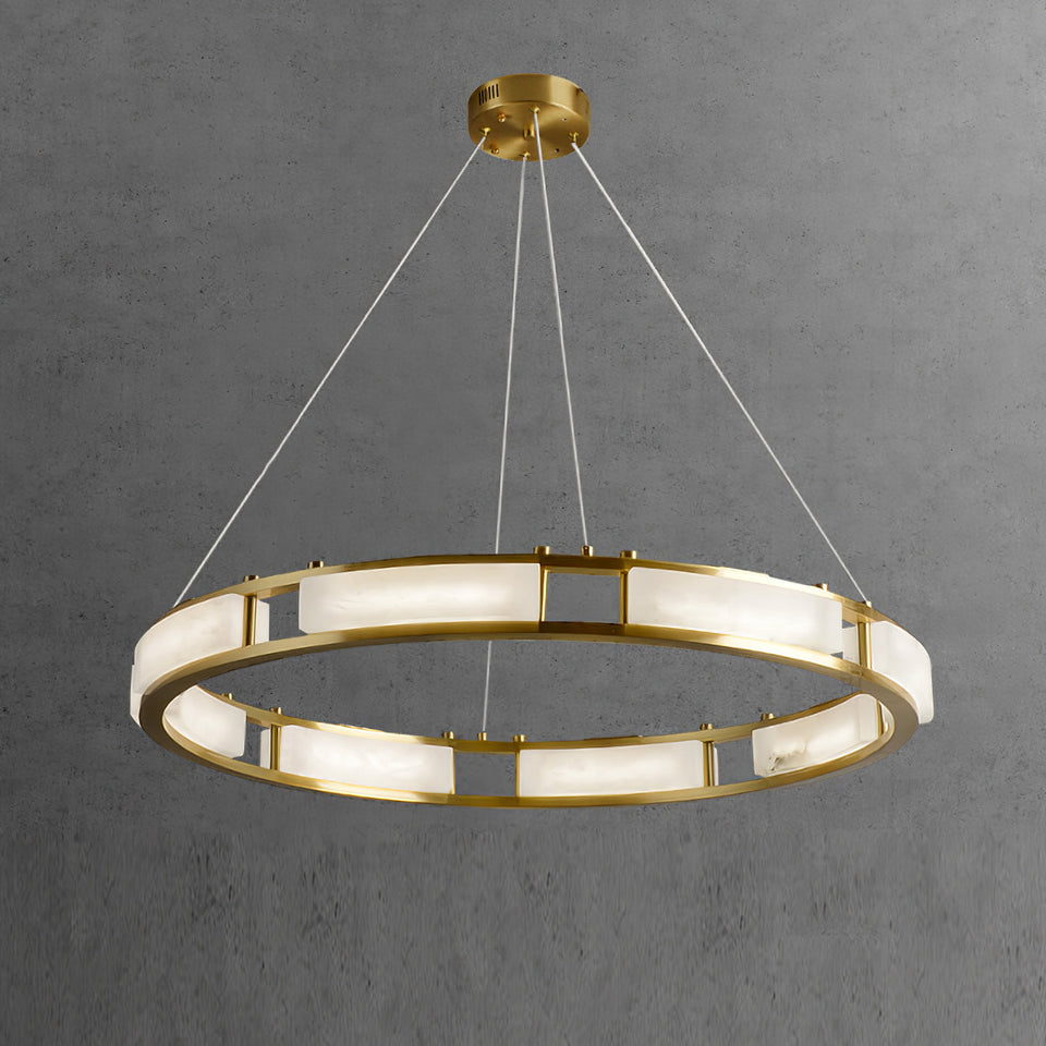 Round Qatar Alabaster Chandelier
