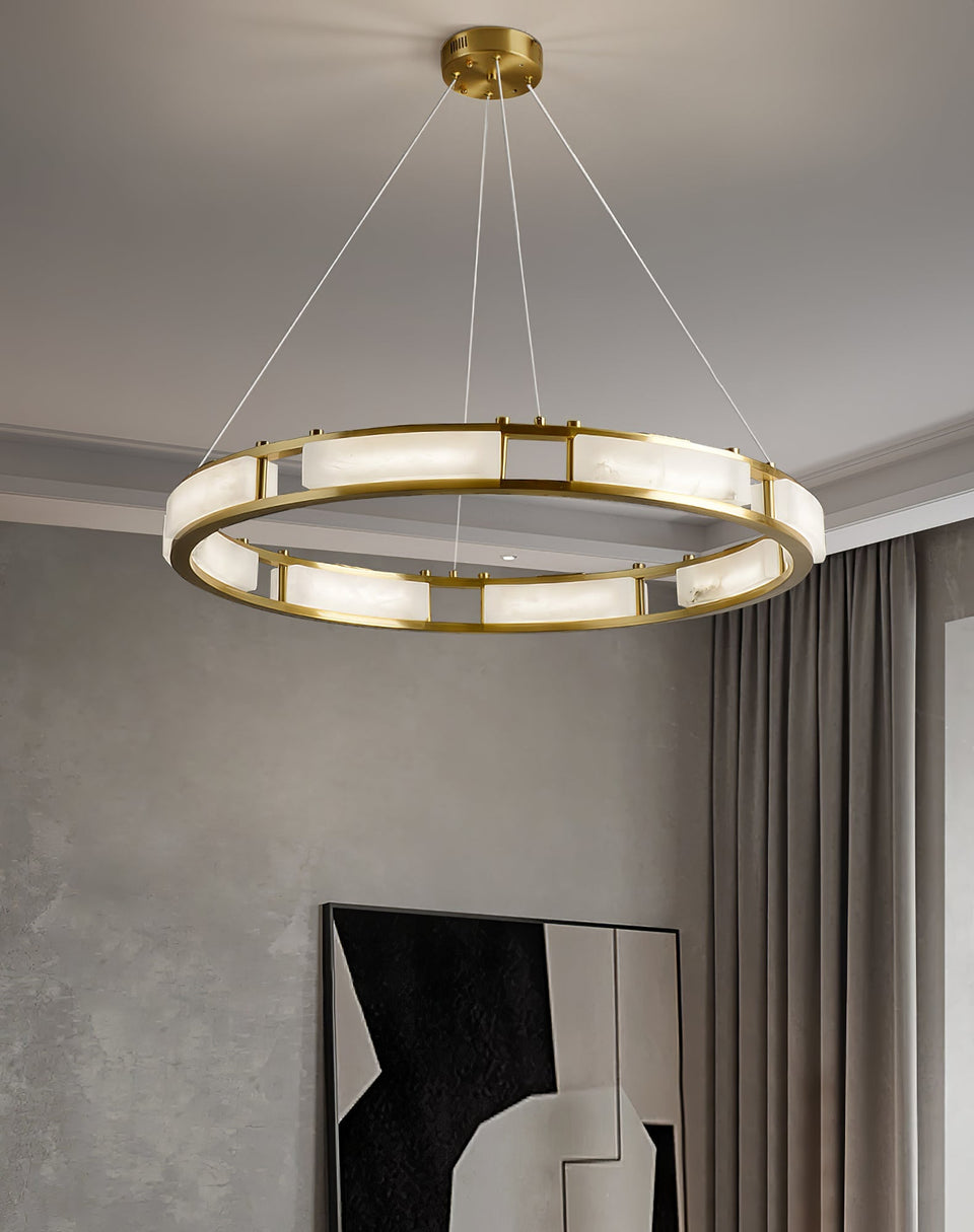 Round Qatar Alabaster Chandelier