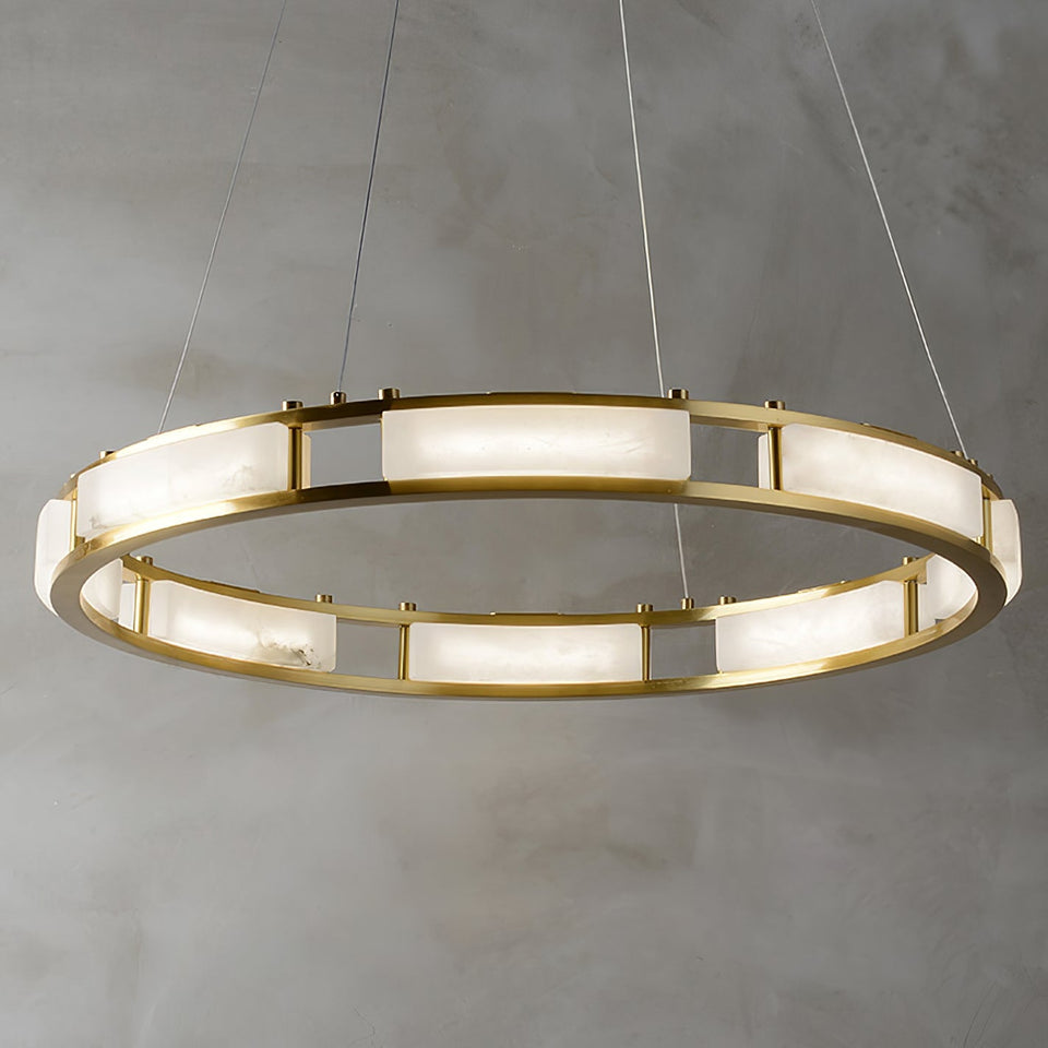 Round Qatar Alabaster Chandelier