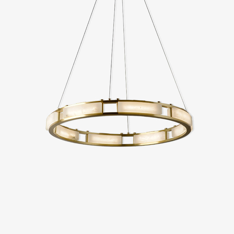 Round Qatar Alabaster Chandelier