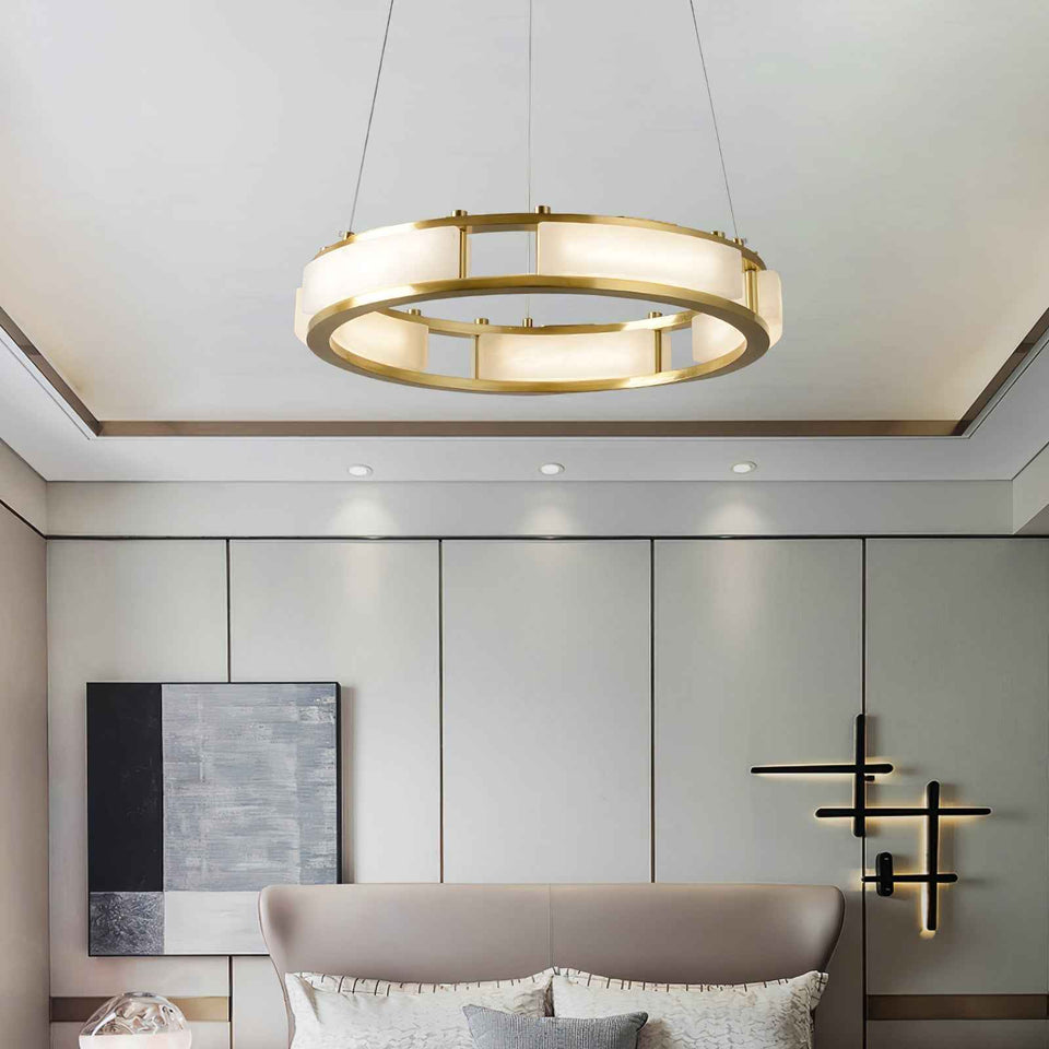 Round Qatar Alabaster Chandelier
