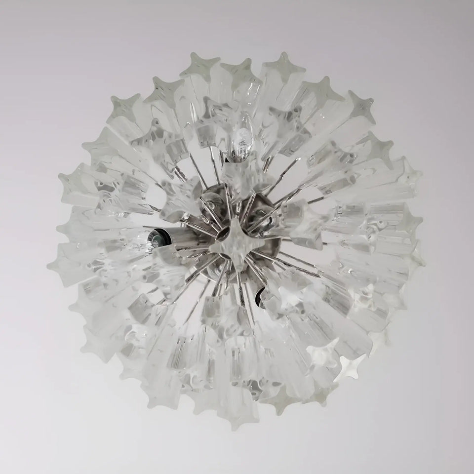 Quadriedri Murano Prisms Transparant Chandelier