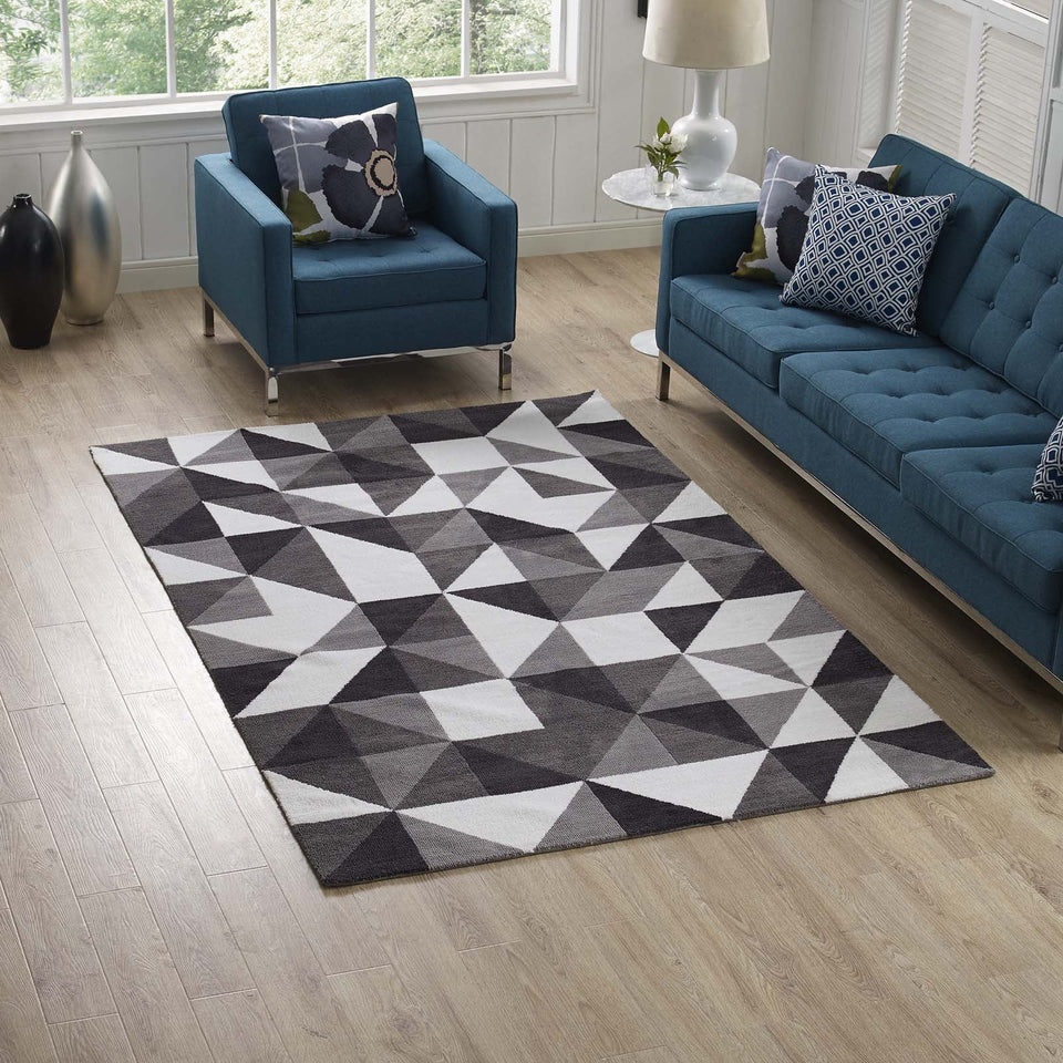 Kahula Geometric Triangle Mosaic Area Rug by Modway