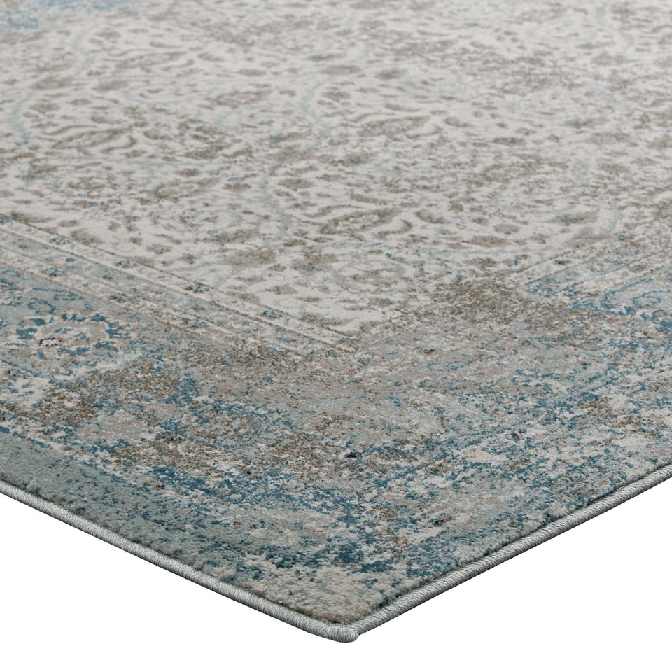 Dilys Distressed Vintage Floral Lattice Area Rug by Modway