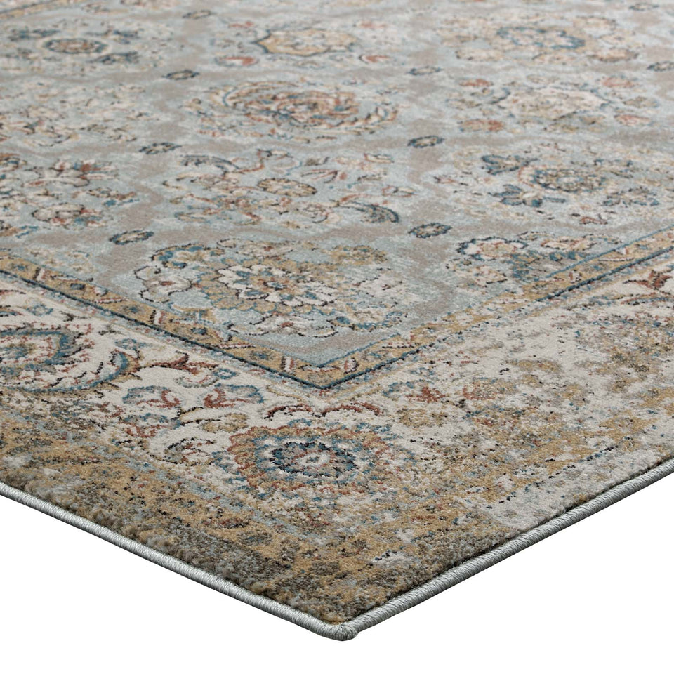 Hisa Distressed Vintage Floral Lattice Area Rug by Modway