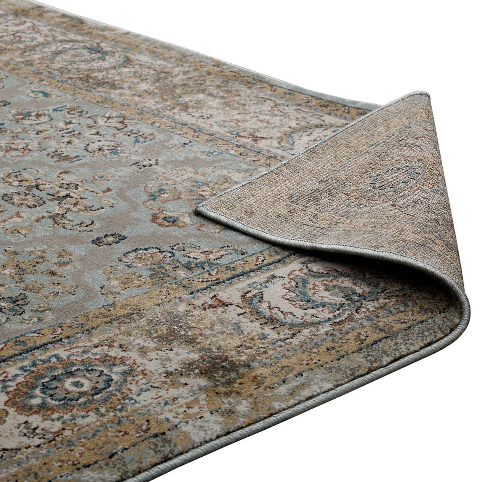Hisa Distressed Vintage Floral Lattice Area Rug by Modway
