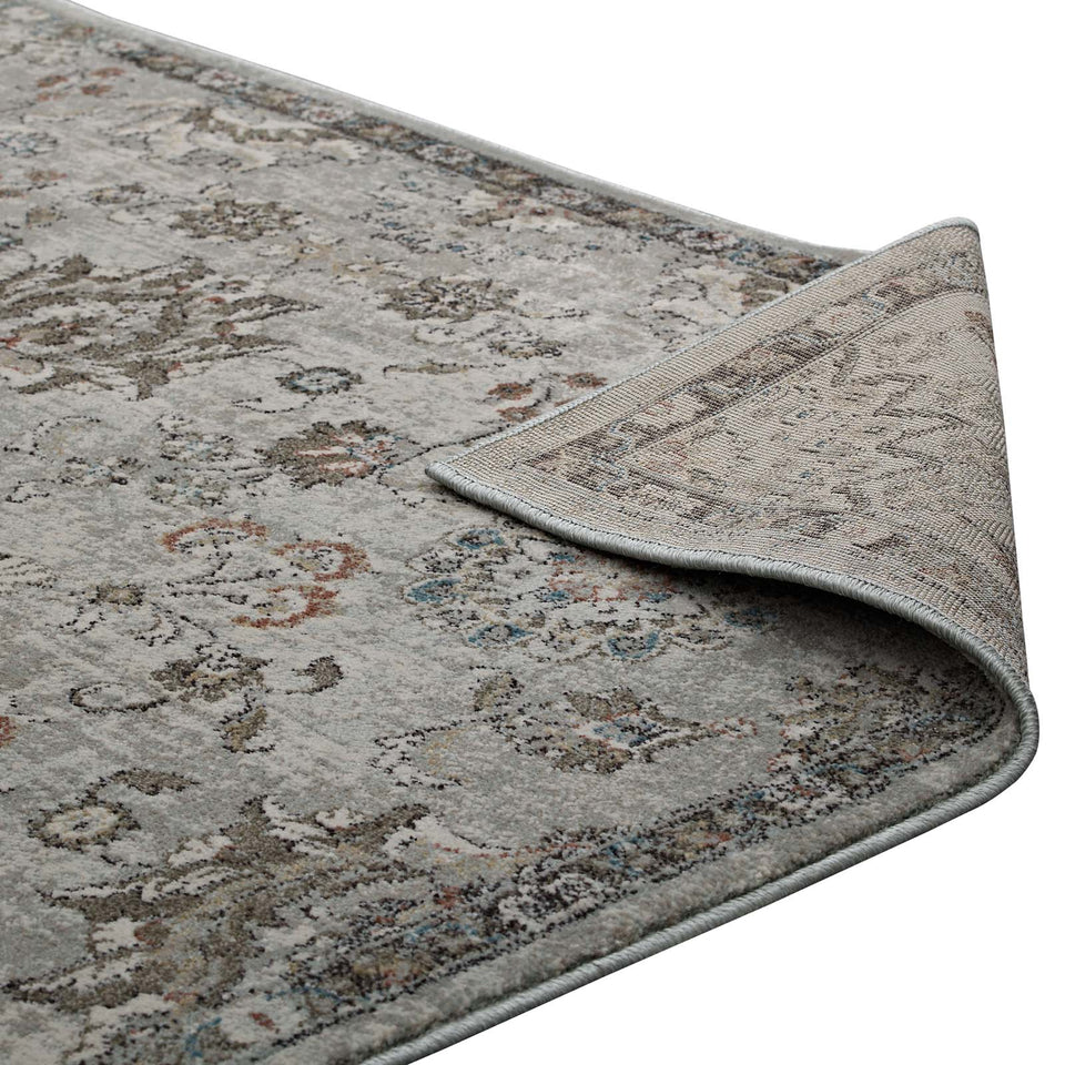 Hana Distressed Vintage FloralLattice Area Rug by Modway