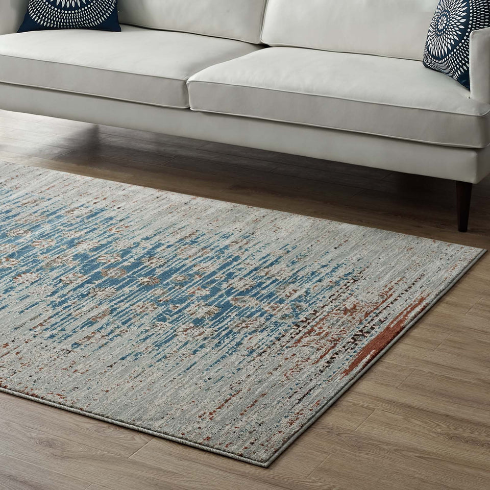Hesper Distressed Contemporary Floral Lattice Area Rug by Modway